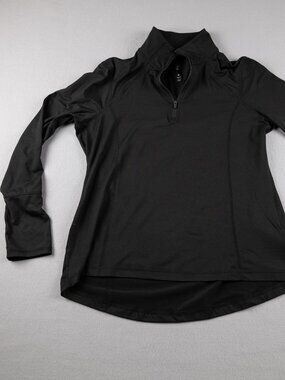 Lukka Lux Women’s M Black Quarter Zip Athletic Pullover Thumbholes Running Top